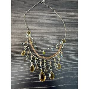 Vintage Gemstone, Bead, and Chain Layered Necklace